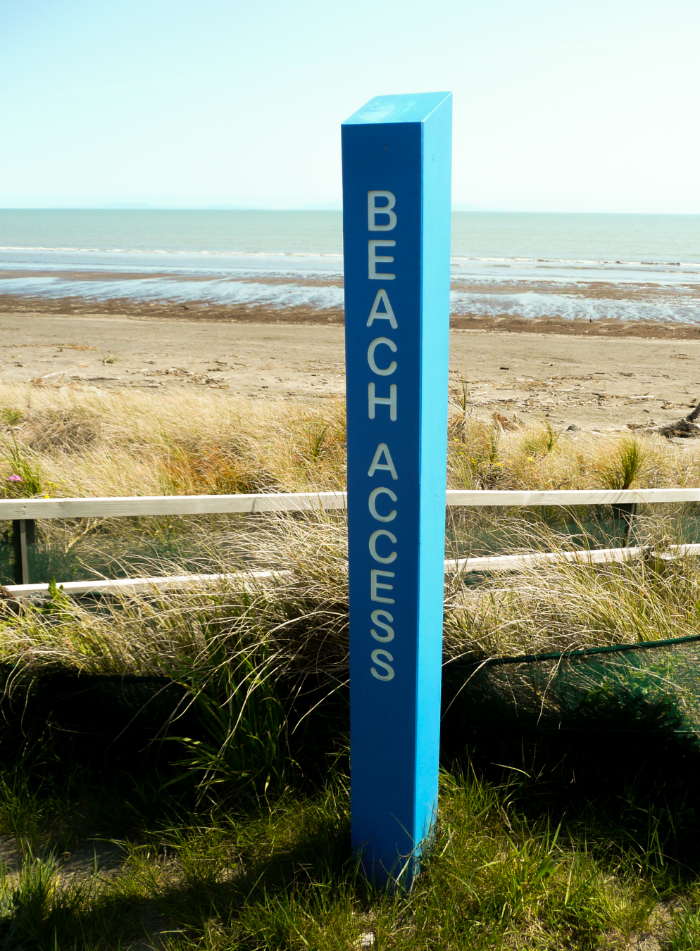 Beach access sign-246